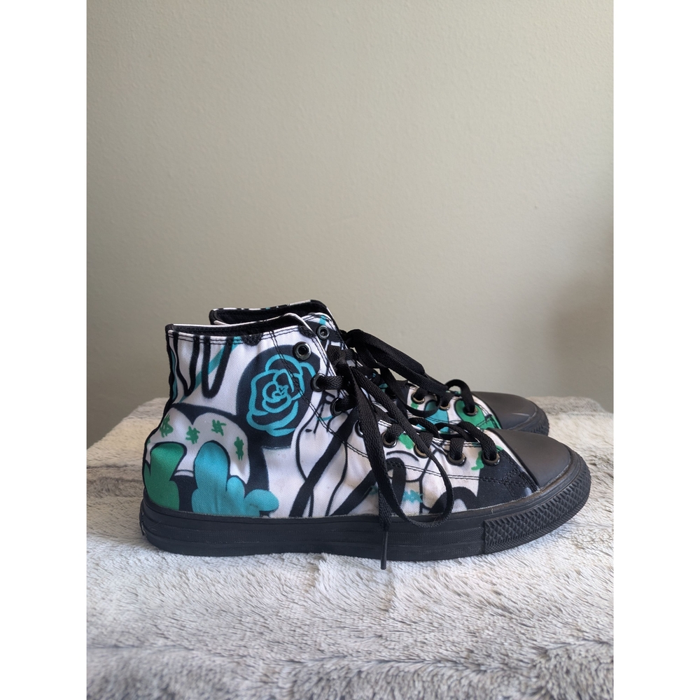 Black and Green High-Top Sneakers - Picture 3 of 6